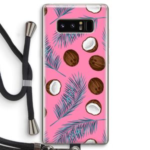 Kokosnoot roze: Samsung Galaxy Note 8 Transparant Hoesje met koord