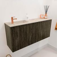 Toiletmeubel Mondiaz Joya Dlux | 90 cm | Meubelkleur Shadow | Faye wastafel Frappe Wasbak Links | 1 kraangat