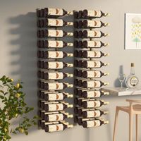 Wijnrekken 2 st voor 36 flessen wandmontage ijzer goudkleurig - thumbnail