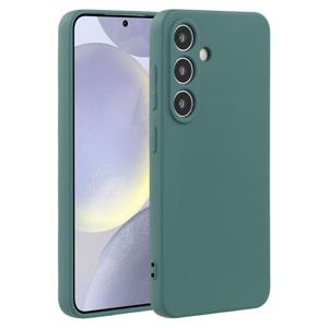 Lunso Samsung Galaxy S25 hoesje - Flexibel siliconen Backcover - Legergroen