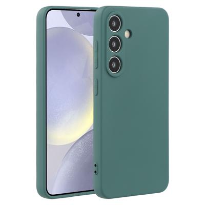 Lunso Samsung Galaxy S25 hoesje - Flexibel siliconen Backcover - Legergroen