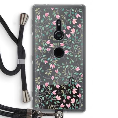 Sierlijke bloemen: Sony Xperia XZ2 Transparant Hoesje met koord