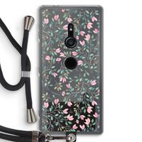 Sierlijke bloemen: Sony Xperia XZ2 Transparant Hoesje met koord