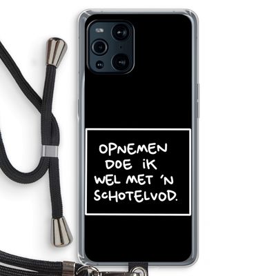 Schotelvod: Oppo Find X3 Pro Transparant Hoesje met koord