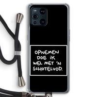 Schotelvod: Oppo Find X3 Pro Transparant Hoesje met koord