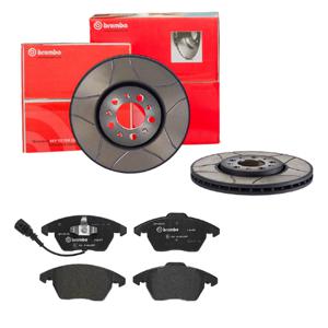 Remmenset, remschijf BREMBO, Remschijftype: Binnen geventileerd, Inbouwplaats: Vooras, u.a. für Skoda, Audi, VW, Seat