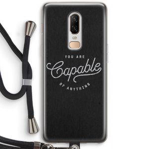 Capable: OnePlus 6 Transparant Hoesje met koord
