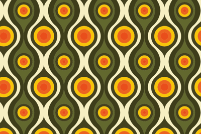 Vinyl vloerkleed jaren 70 groene ogen