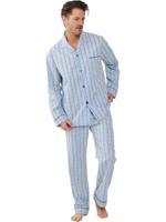 Heren Pyjama katoen met knoopsluiting - Doorknoop heren pyjama 100% katoen