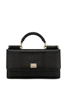 Dolce & Gabbana mini sac à main Sicily à imprimé animalier - Noir