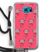 Flamingo: Samsung Galaxy S6 Transparant Hoesje met koord