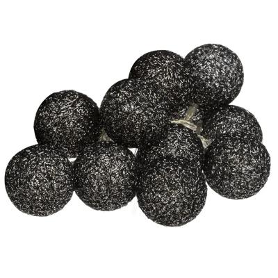 Atmosphera LED slinger 10 bollen - D6 cm - zwart - 1,5 meter - Sfeerverlichting