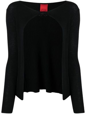 Cashmere In Love cardigan Elen en cachemire à fermeture nouée - Noir