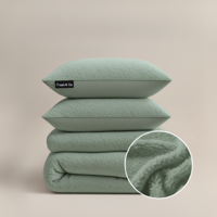 Dekbedovertrek Teddy - Zacht Groen - Tweepersoons (200x200 Cm) - Groen Microvezel Teddy - Effen - Fresh And Co - Dekbed-Discounter.nl