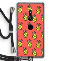 Ananas: Sony Xperia XZ2 Transparant Hoesje met koord