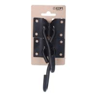 Houder EDM 85293 Zwart 70 x 45 mm Haak voor ophanging Hangmat (2 Stuks)