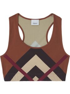 Burberry débardeur crop à motif chevrons - Marron