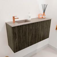 Toiletmeubel Mondiaz Joya Dlux | 80 cm | Meubelkleur Shadow | Faye wastafel Saba Wasbak Links | 1 kraangat