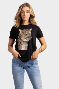 Guess Leopard T-Shirt Dames Zwart - Maat S - Kleur: Zwart | Soccerfanshop