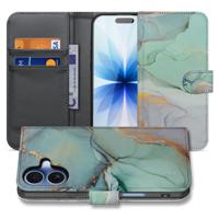 Apple iPhone 17 Hoesje Watercolor Mix PU-Leer Met 3 Pasjes Sluitlipje