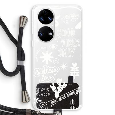 Good vibes: Huawei P50 Transparant Hoesje met koord