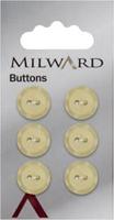 Milward Knoop Lichtgeel Met Parelmoer Rand 13mm (6 stuks)