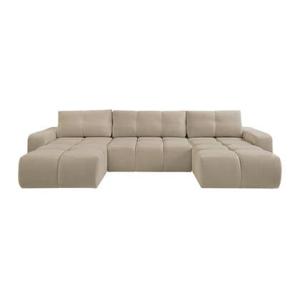 by fonQ Charme U-bank met Slaapfunctie - Chenille - Beige