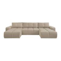 by fonQ Charme U-bank met Slaapfunctie - Chenille - Beige