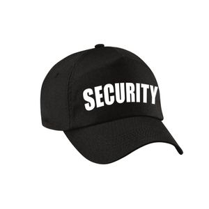 Verkleed security pet / cap zwart voor jongens en meisjes   -