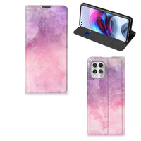 Bookcase Motorola Moto G100 Pink Purple Paint