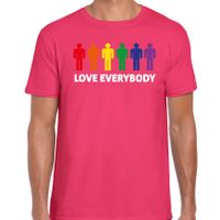 Bellatio Decorations Gay Pride shirt - love everybody - regenboog - heren - roze 2XL  -