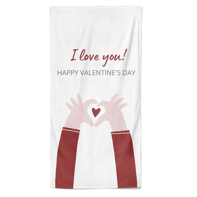 Valentijn handdoek I Love You Happy Valentine&apos;s day - Pillow Buddies