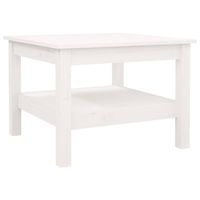 The Living Store Salontafel Houten - Massief Grenenhout - 55x55x40cm - Wit