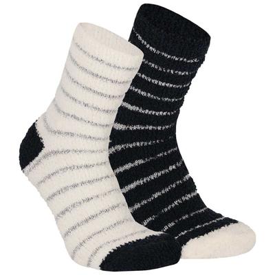 Apollo bedsokken / huissokken - kinderen - 2-pack - blauw/wit - one size - Slaapsokken - Slofsokken