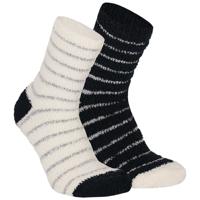 Apollo bedsokken / huissokken - kinderen - 2-pack - blauw/wit - one size - Slaapsokken - Slofsokken