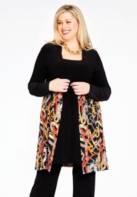 Yoek Vest met strik GRAPHIC | Zwart | Maat 54/56