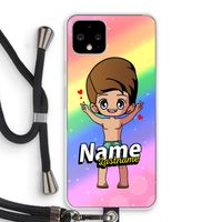 Chibi Maker man: Pixel 4 Transparant Hoesje met koord Chibi Maker man: Pixel 4 Transparant Hoesje met koord