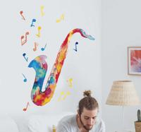 Muurdecoratie stickers Kleurrijke trompet - thumbnail