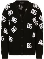 Dolce & Gabbana cardigan en laine vierge à logo DG - Noir