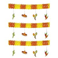 Boland Mexico slingers - 3x - 400 cm - papier - mexiaans thema - fiesta