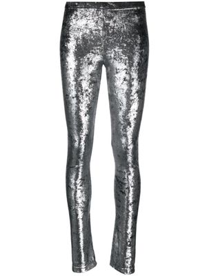 Junya Watanabe legging taille-haute à effet métallisé - Argent