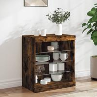 Dressoir met LED-verlichting 60,5x37x67 cm gerookt eikenkleur - thumbnail