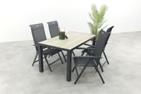 Hartman Milaan/Nola verstelbare tuinset 160x90 cm. - Antraciet/Houtlook Hartman Milaan/Nola verstelbare tuinset 160x90 cm. - Antraciet/Houtlook