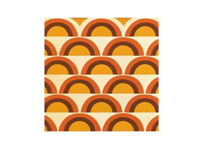 Retrobogen met zonsondergang uit de jaren 70 vintage behang