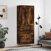 Hoge kast 69,5x34x180 cm bewerkt hout gerookt eikenkleurig Hoge kast 69,5x34x180 cm bewerkt hout gerookt eikenkleurig