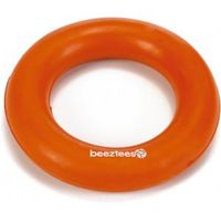 Rubber hondenspeeltje ring massief oranje 9 cm - thumbnail