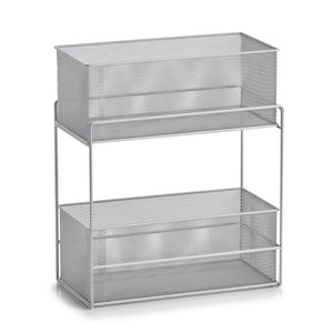 Keuken/keukenkast organizer uitschuifbaar - zilver - 18 x 35 x 42 cm - metaal