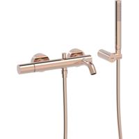 Badkraan Tres Study | Opbouw | Mengkraan | 2-weg | hoh 13.5 - 16.5 cm | 1-knop | Rond | Rose goud 24k