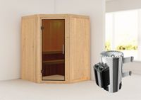 Karibu | Nanja Sauna | Antracietglas | Kachel 3,6 kW Geïntegreerde Bediening - thumbnail