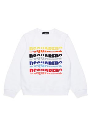 DSQUARED2 KIDS sweat en coton à logo imprimé - Blanc